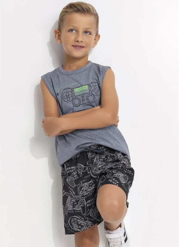 Fakini - Regata Infantil Gamer Cinza 6