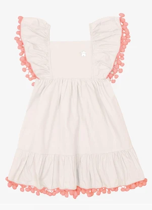 Trick Nick - Vestido Verão Menina Midi com Plaquinha Bege - TRICK NICK