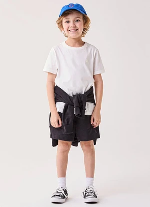 Bimbi - Bermuda Infantil Menino Preta Básica Preto - BIMBI