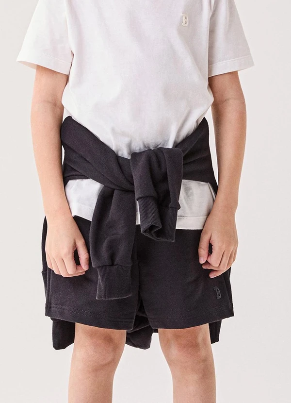 Bimbi - Bermuda Infantil Menino Preta Básica Preto