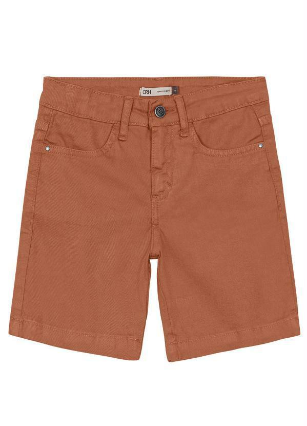 Carinhoso - Bermuda Sarja Comfort Menino Marrom