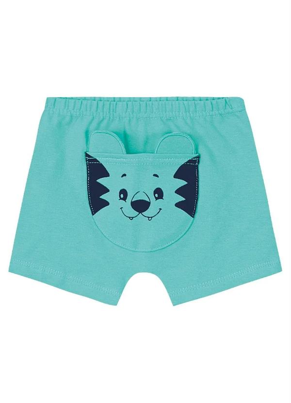 Tigor T Tigre - Short Antiviral Malha Bebê Menino Azul 2
