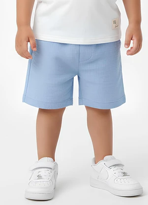 Lik Boys - Short com Barra Dobrada  Azul - LIK BOYS