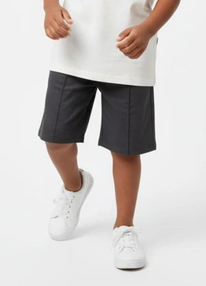 Lik Boys - Short com Nervura em Sarja Preto - LIK BOYS