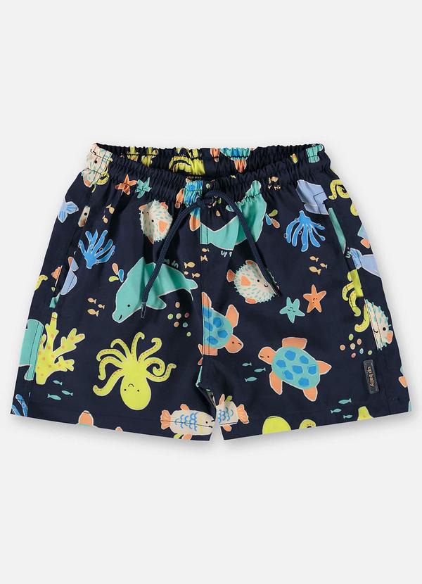 Up Baby - Short de Praia Infantil para Menino Azul
