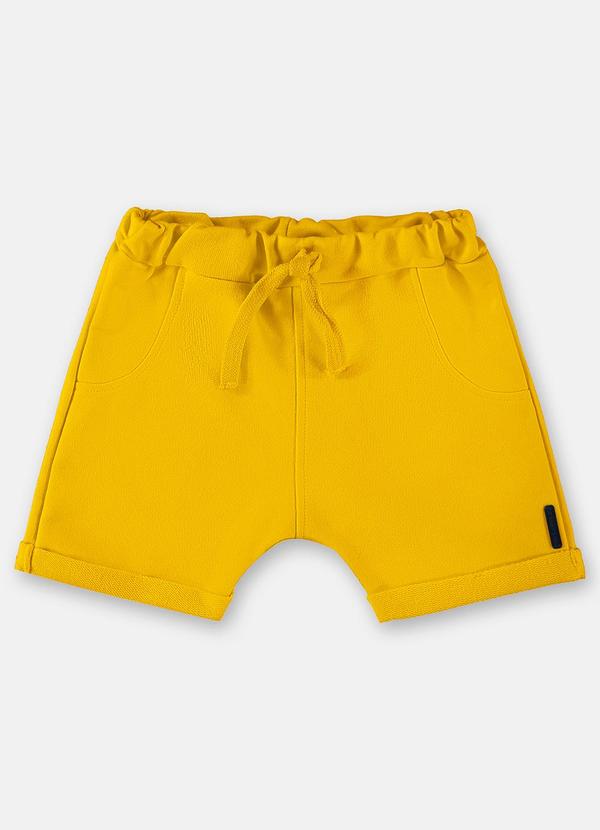 Up Baby - Short em Moletom Básico para Bebê Amarelo
