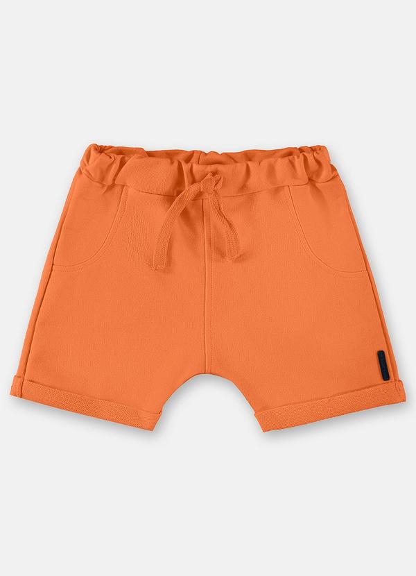 Up Baby - Short em Moletom Básico para Bebê Laranja