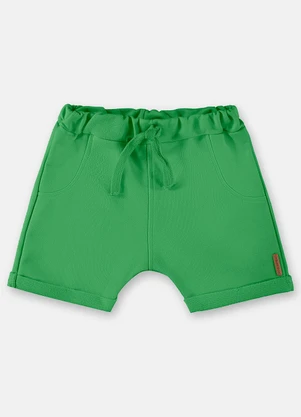 Up Baby - Short em Moletom Básico para Bebê Verde - UP BABY