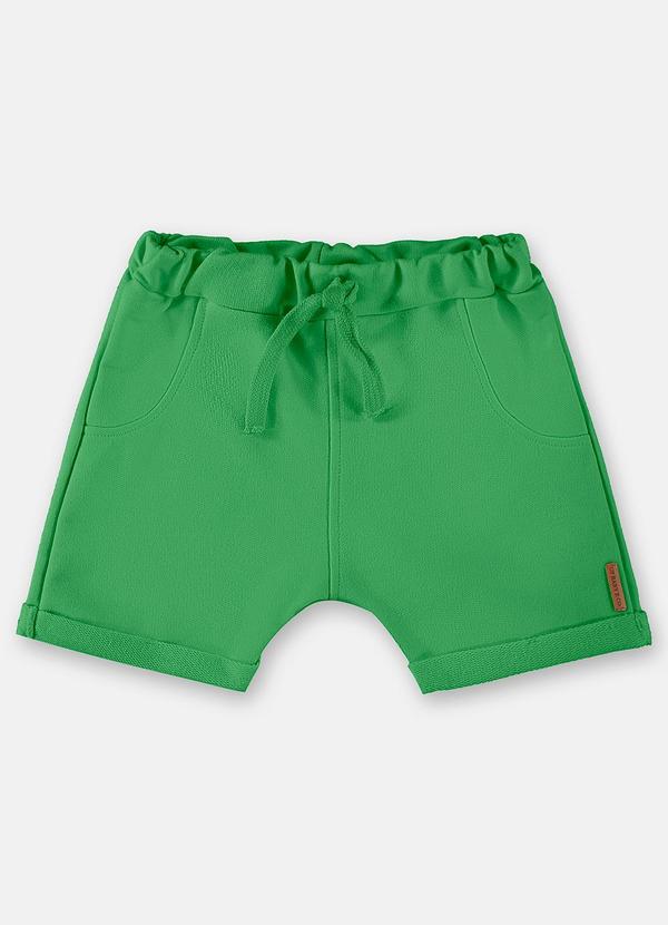 Up Baby - Short em Moletom Básico para Bebê Verde