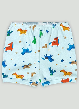 Short em Suedine para Bebê Menino Up Baby Azul - UP BABY