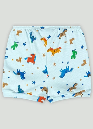 Short em Suedine para Bebê Menino Up Baby Azul - UP BABY
