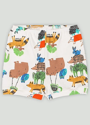 Short em Suedine para Bebê Menino Up Baby Branco - UP BABY