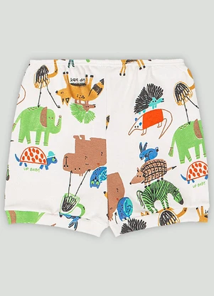Short em Suedine para Bebê Menino Up Baby Branco - UP BABY