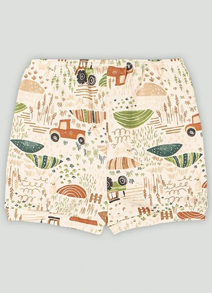 Short em Suedine para Bebê Menino Up Baby Marrom - UP BABY
