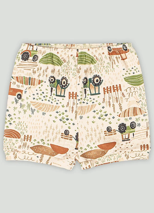 Up Baby - Short em Suedine para Bebê Menino Up Baby Marrom