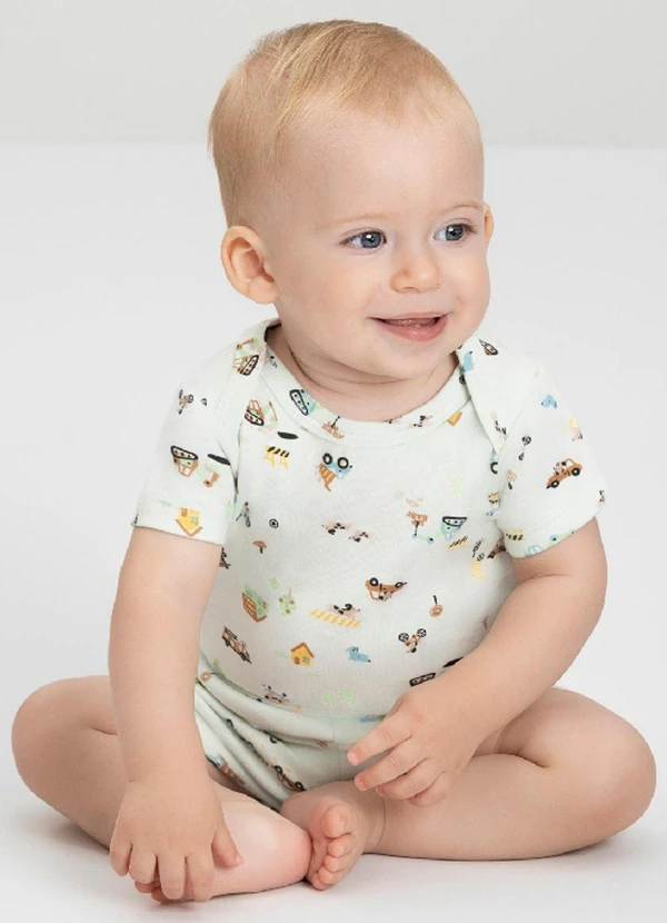 Up Baby - Short em Suedine para Bebê Menino Up Baby Verde