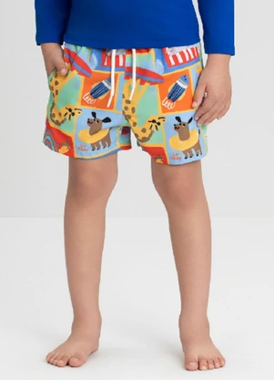 Short Menino em Microfibra Up Baby Azul - UP BABY