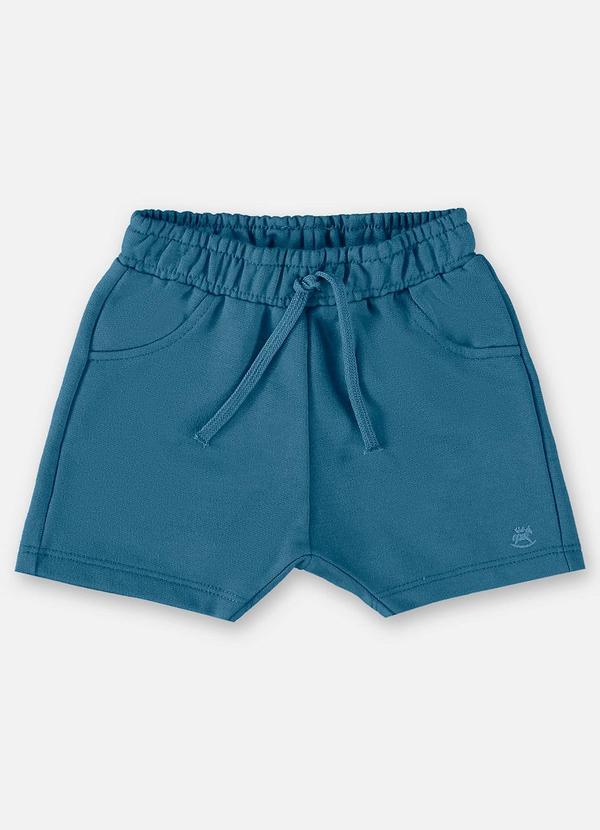 Up Baby - Short para Bebê Menino em Moletom Azul