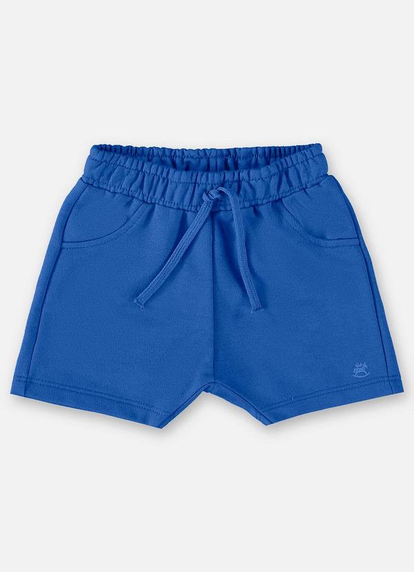 Up Baby - Short para Bebê Menino em Moletom Azul