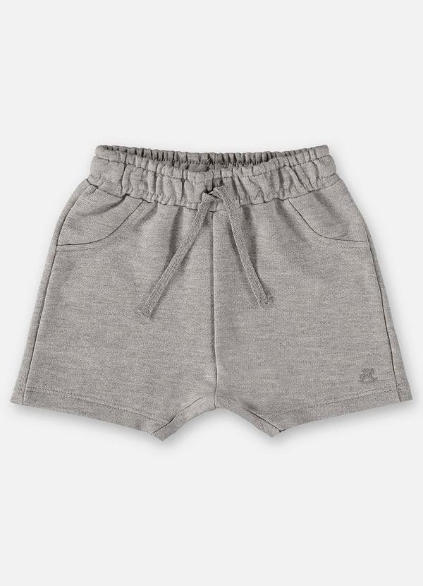 Up Baby - Short para Bebê Menino em Moletom Cinza