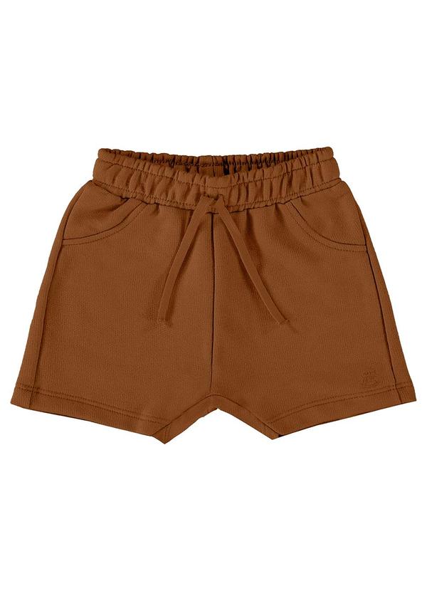Up Baby - Short para Bebê Menino em Moletom Marrom 1