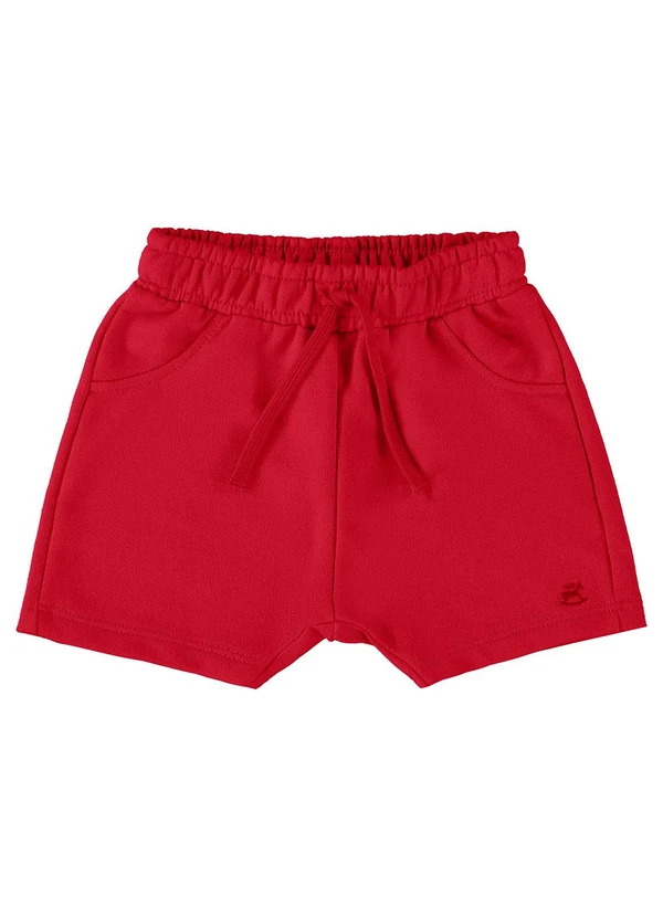 Up Baby - Short para Bebê Menino em Moletom Vermelho