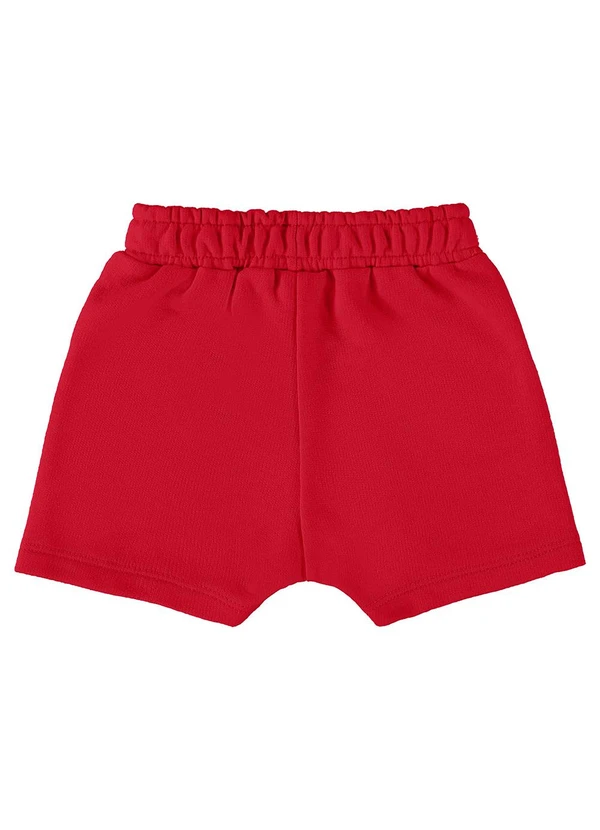 Up Baby - Short para Bebê Menino em Moletom Vermelho 2
