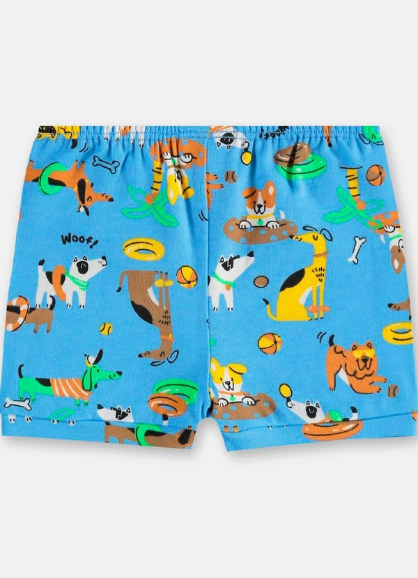 Up Baby - Short para Bebê Menino em Suedine Azul 3