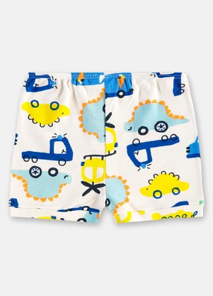 Up Baby - Short para Bebê Menino em Suedine Branco - UP BABY