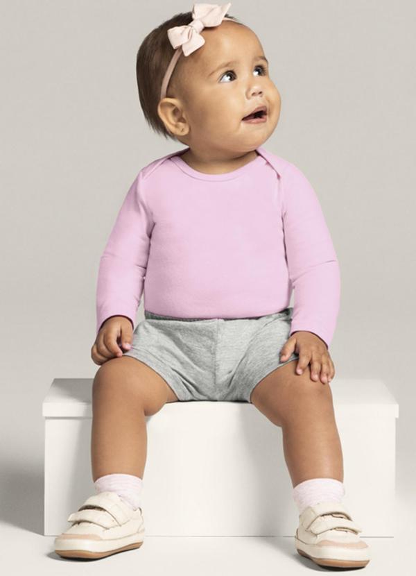 Brandili Baby - Shorts Bebê Unissex em Malha Cinza 2