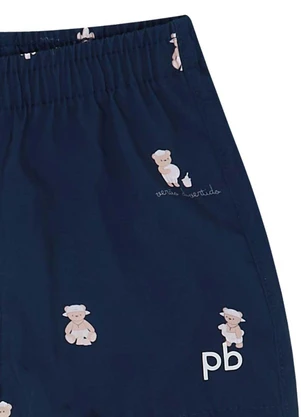 Pulla Bulla - Shorts Malha Azul Marinho - PULLA BULLA