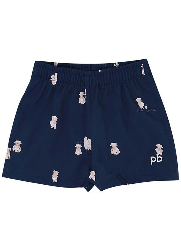 Pulla Bulla - Shorts Malha Azul Marinho