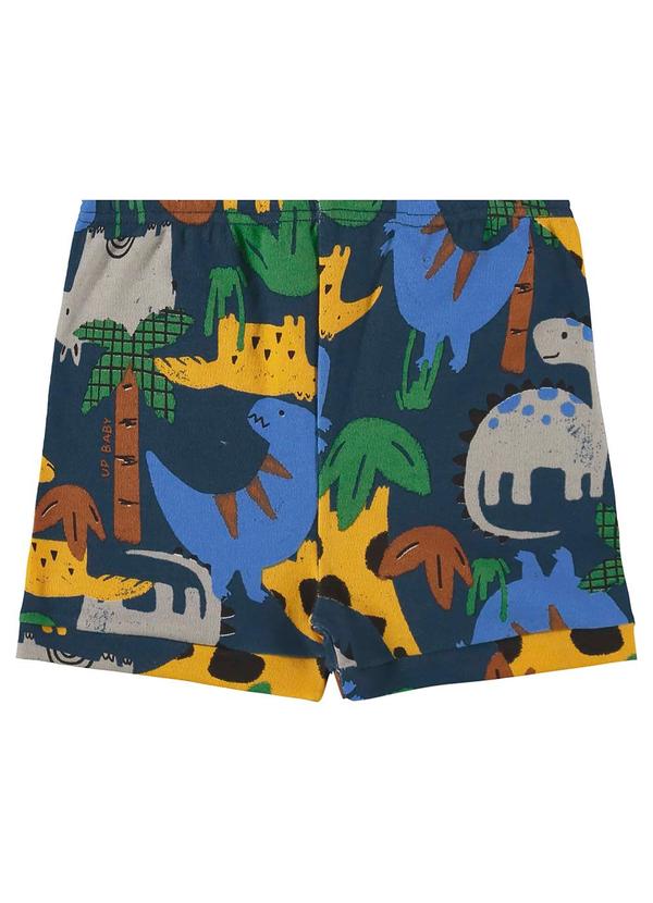 Up Baby - Shorts para Bebê Menino em Suedine Azul