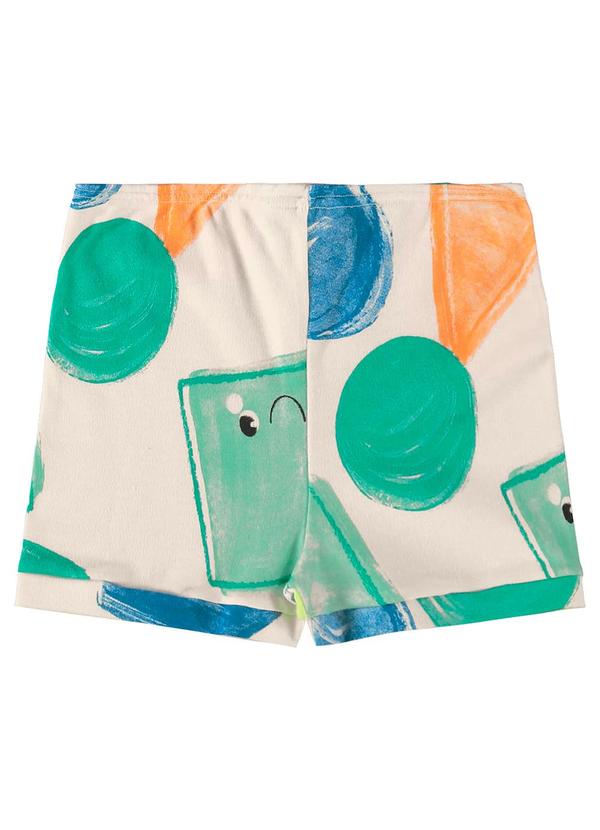 Up Baby - Shorts para Bebê Menino em Suedine Bege 3
