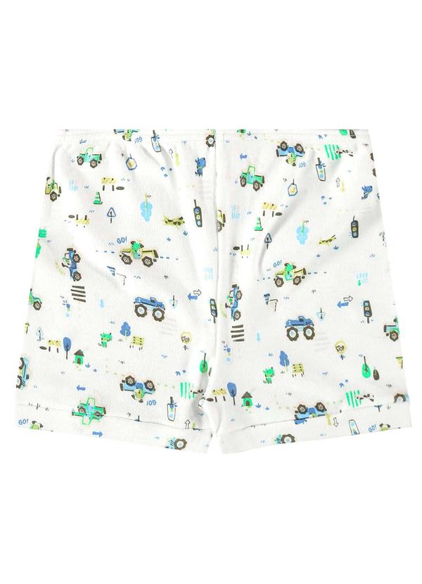 Up Baby - Shorts para Bebê Menino em Suedine Branco 3