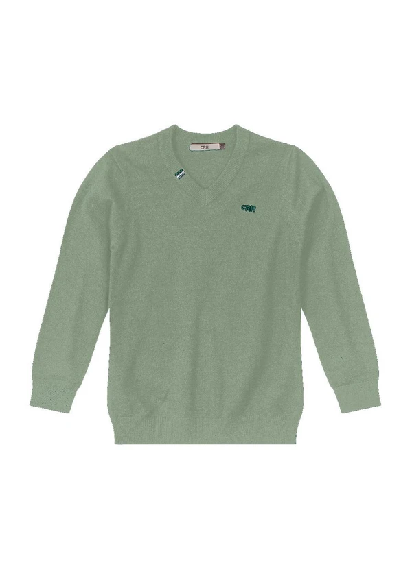 Carinhoso - Blusão em Tricô com Bordado Menino Verde
