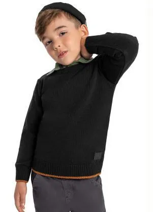 Quimby - Blusão Infantil em Tricot Preto - QUIMBY