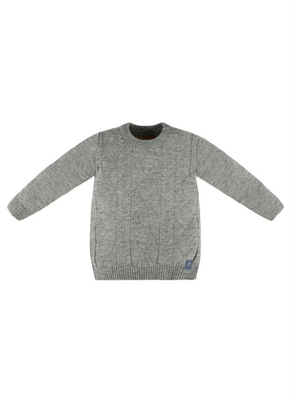 Up Baby - Blusão Infantil Menino em Tricot Cinza 1