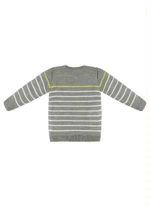 Up Baby - Blusão Menino Manga Longa em Tricot Cinza - UP BABY