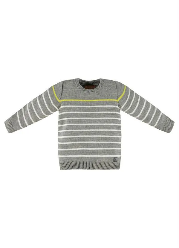 Up Baby - Blusão Menino Manga Longa em Tricot Cinza
