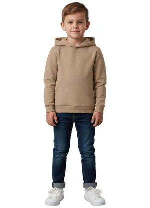 Malwee Kids - Blusão Suéter em Tricot com Capuz Areia - MALWEE KIDS