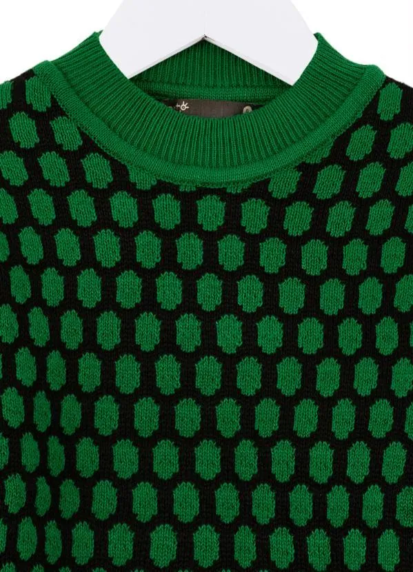 Bento - Casaco de Tricot Ponto-Pipoca Verde 3