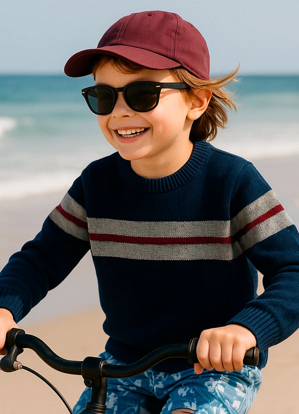 Anadoda - Sueter Infantil com Detalhe em Listra Azul 2