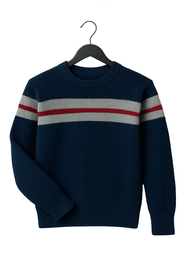 Anadoda - Sueter Infantil com Detalhe em Listra Azul 3