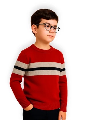 Doce Tom - Sueter Infantil com Detalhe em Listra Bordo - DOCE TOM