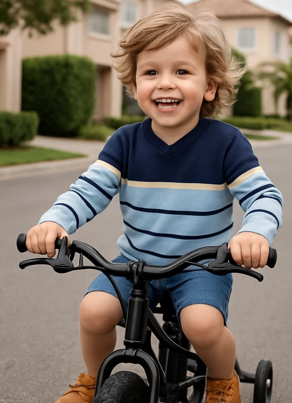 Anadoda - Sueter Infantil Decote V Azul 2