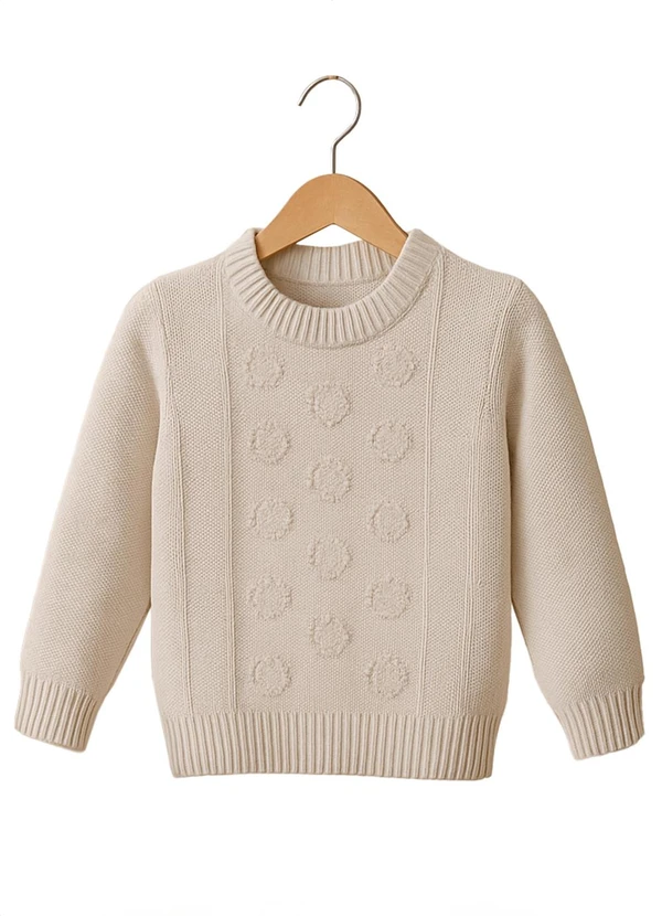 Anadoda - Sueter Infantil Gola Redonda  Bege 2