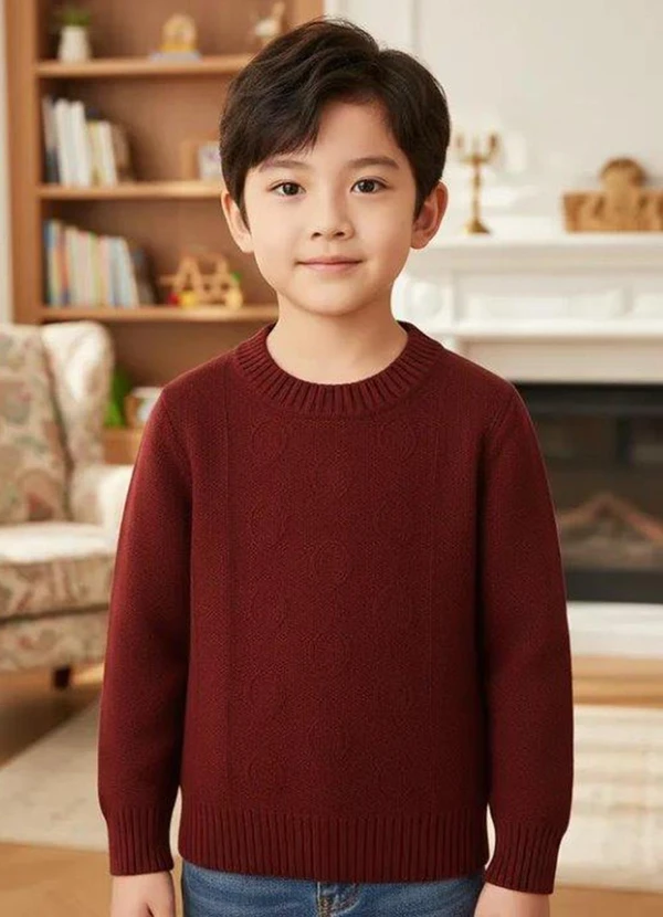 Anadoda - Sueter Infantil Gola Redonda Vermelho