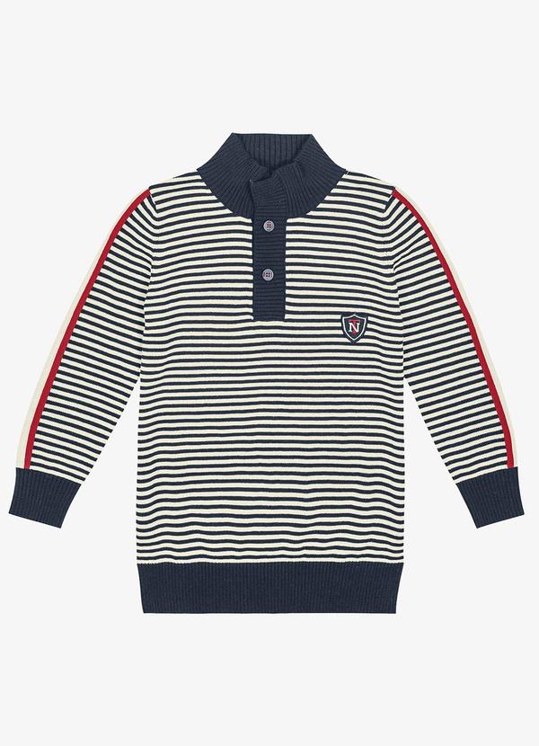 Trick Nick - Suéter Infantil Masculino em Tricot Azul