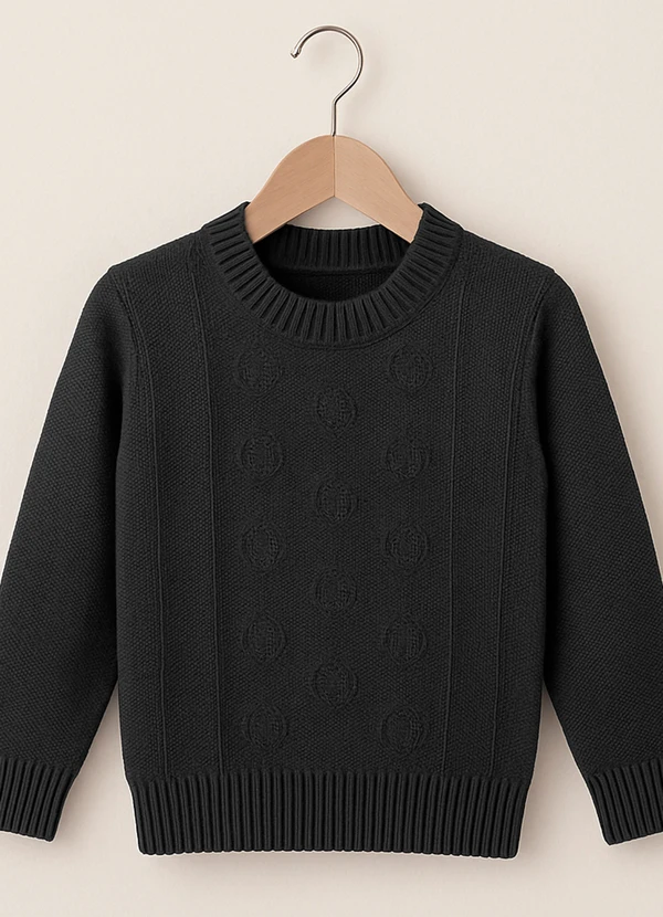 Doce Tom - Suéter Infantil Tricot Conforto ClássicoPreto 2